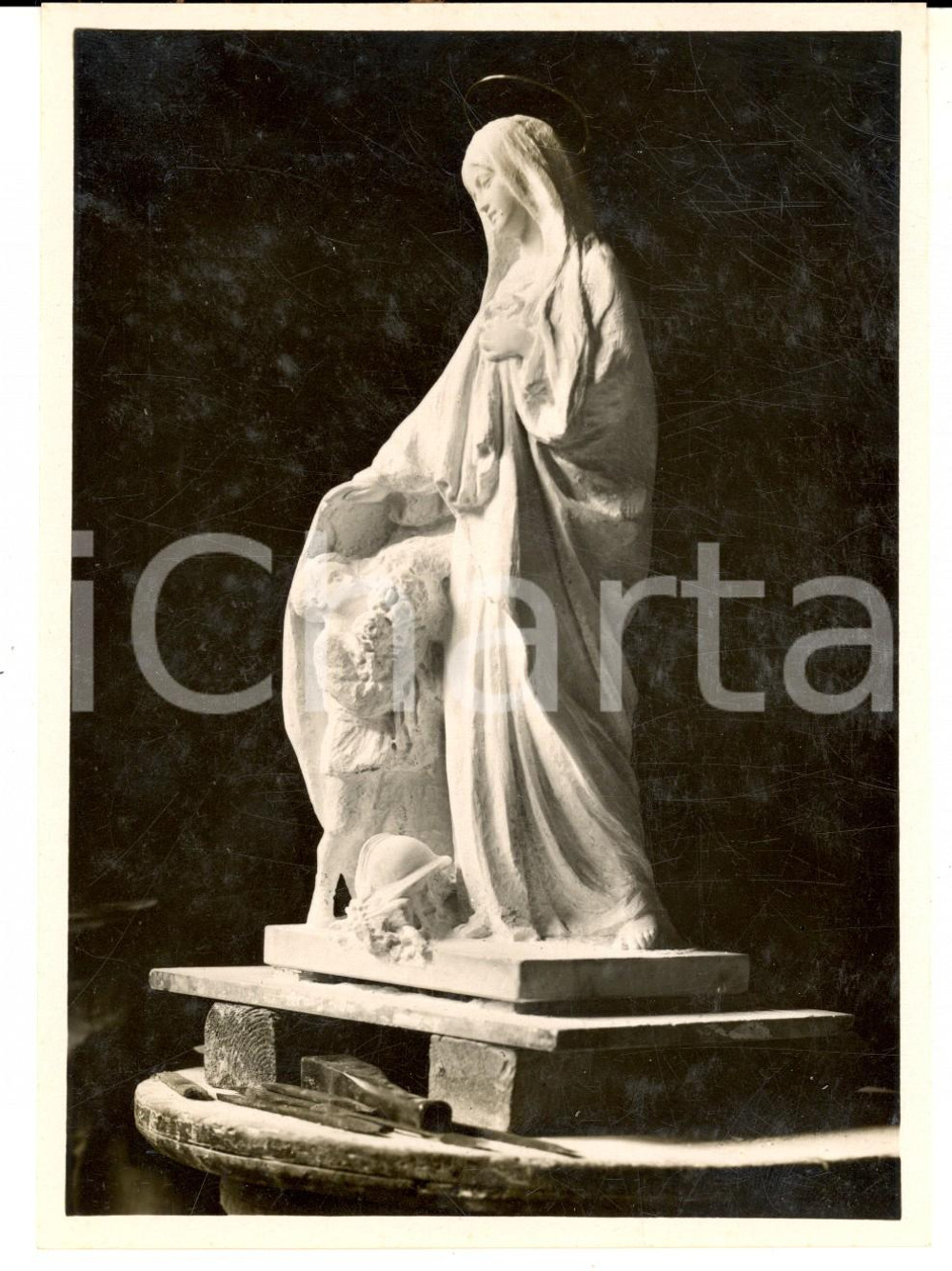 Fotografia d epoca originale 1930 VALGANNA VA  Villaggio Alpino MONTE PIAMBELLO  La Madonnina Foto 1