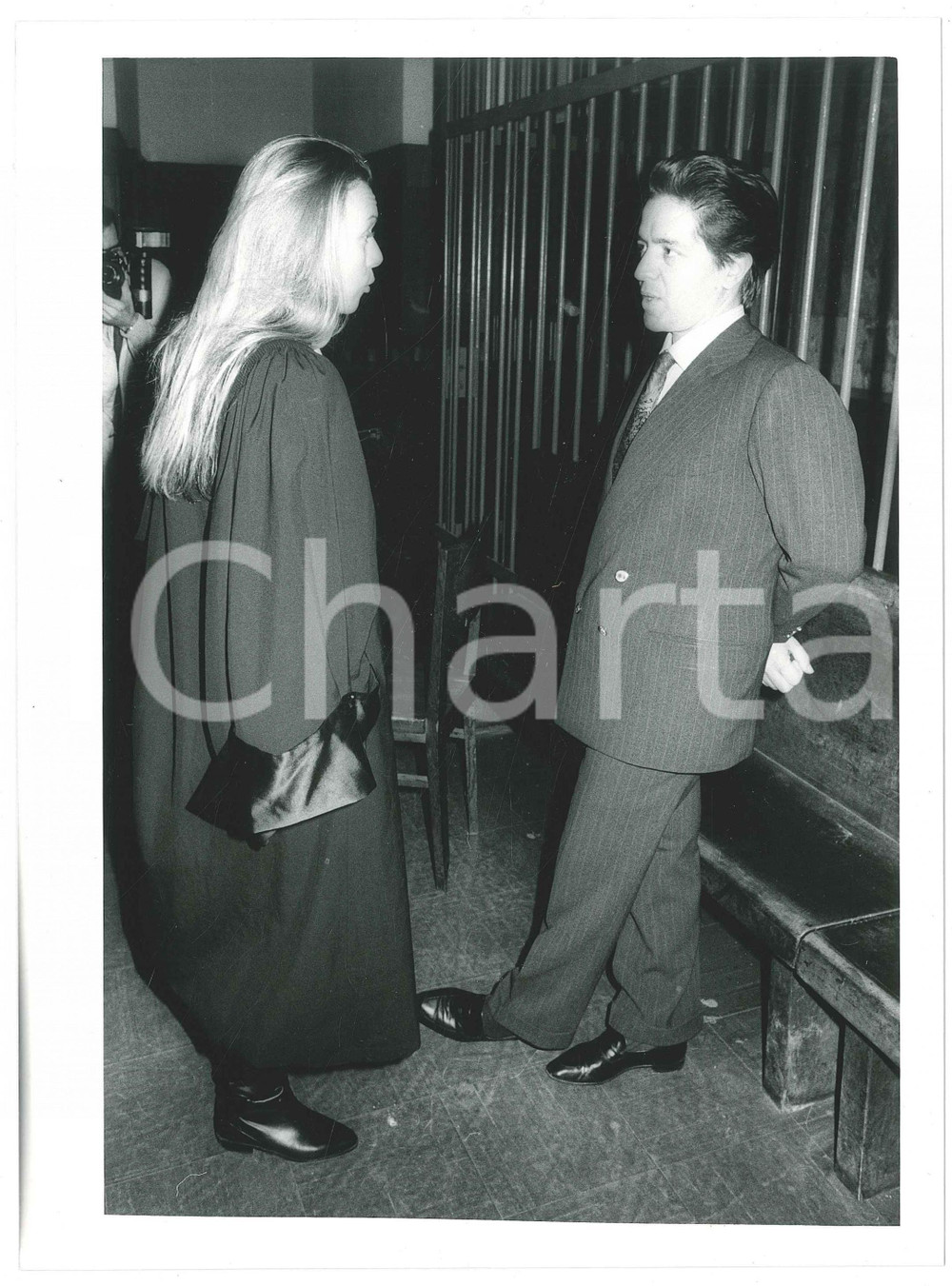Fotografia d epoca originale 1987 MILANO Processo VERDIGLIONE Armando VERDIGLIONE Martine JODEAU GRYNBERG 3 1