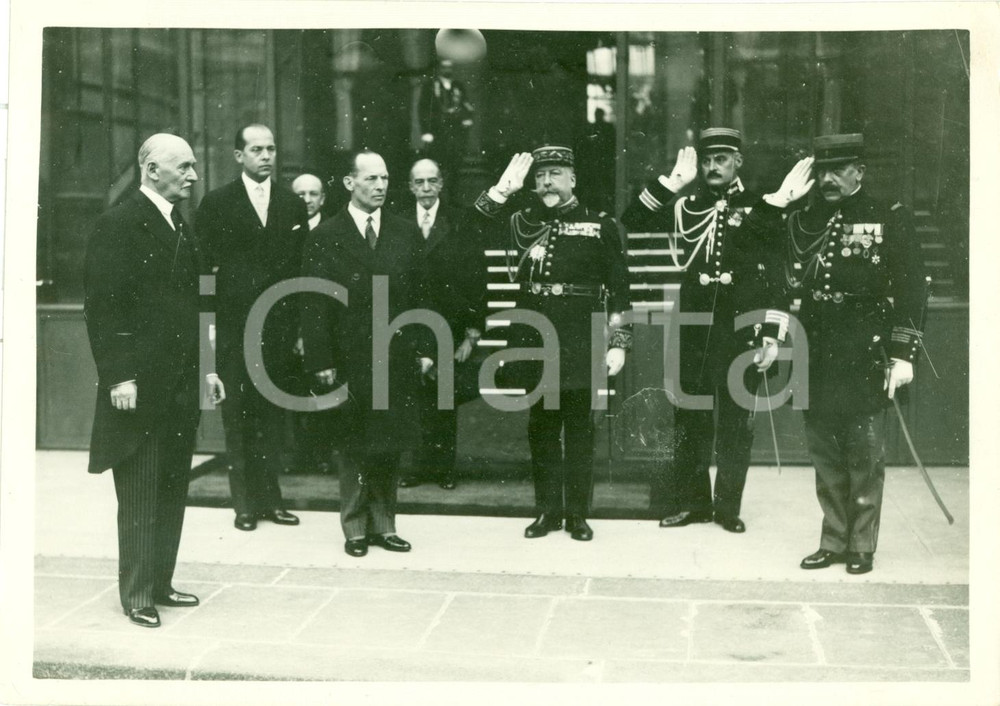 Fotografia d epoca originale 1937 PARIS Re Giorgio II di GRECIA all ELISEO con André DE FOUQUIERES Foto 3 1