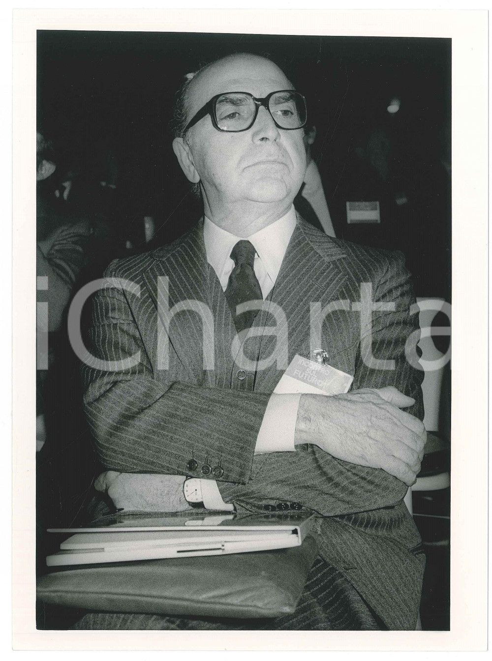Fotografia d epoca originale 1984 CONFINDUSTRIA Francesco CINGANO al convegno INCONTRO SUL FUTURO Foto 1