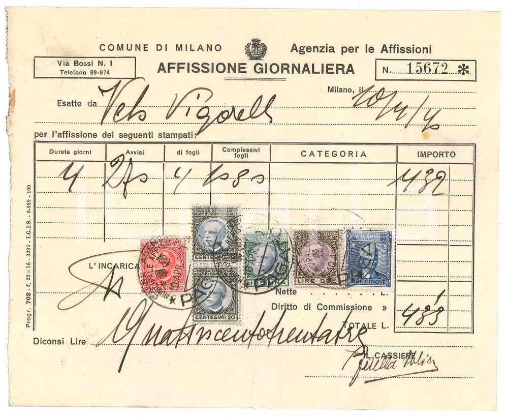 Documento originale, autentico 1940 CICLISMO MILANO  Velodromo VIGORELLI  Affissione avvisi gara 1