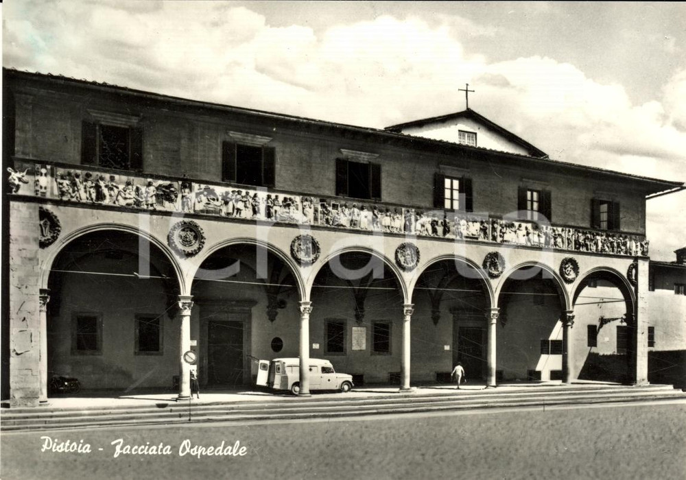 Cartolina originale da collezione 1950 ca PISTOIA Facciata Ospedale del CEPPO Cartolina ANIMATA NV 1