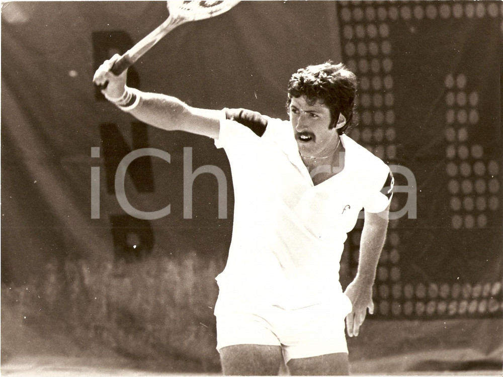 Fotografia d epoca originale 1980 ca AUSTRALIA Tennis Phil DENT durante un incontro Fotografia 1