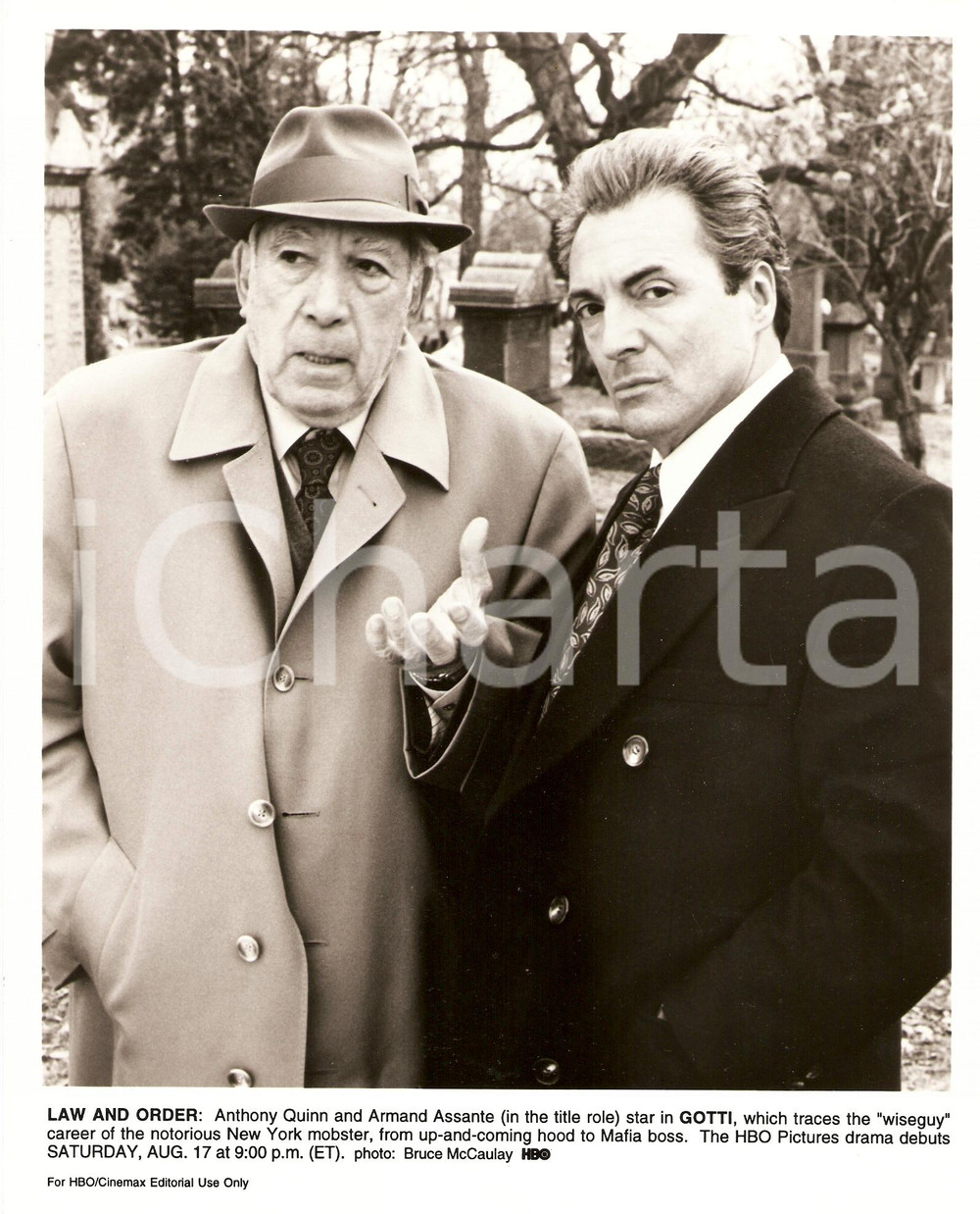 Fotografia d epoca originale 1996 GOTTI Anthony QUINN Armand ASSANTE on the set HBO Pictures Photo 1