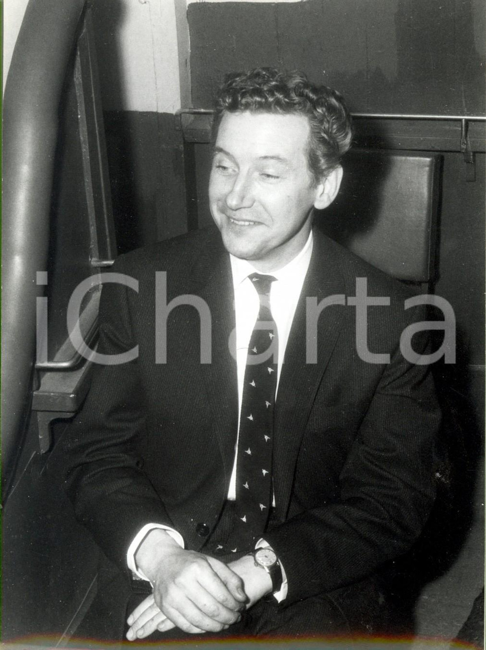 Fotografia d epoca originale 1960 ca MUSICA Cantante Pierre PERRIN viaggia in treno Fotografia 3 1