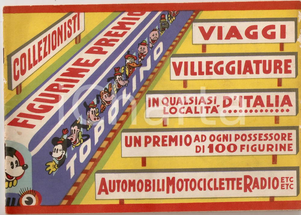 Oggetto da collezione cartaceo 1936 PREMIO TOPOLINO Galbani ELAH Pernigotti WALT DISNEY Album figurine VUOTO 1