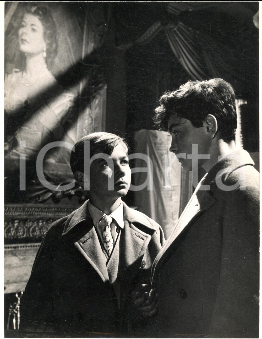 Fotografia d epoca originale 1955 CINEMA Film Amici per la pelle Andrea SCIRE  Geronimo MEYNIER Foto 18x24 1