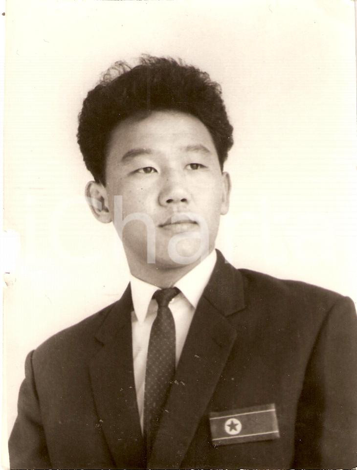 Fotografia d epoca originale 1968 COREA DEL NORD Calcio NAZIONALE Ri CHAN MYUNG Portiere Fotografia 1