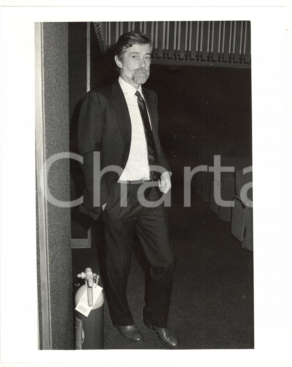 1985 ca ROMA Ritratto di Carlo SCOGNAMIGLIO - Fotografia VINTAGE 20x25 Fotografia di agenzia. CONDIZIONI: GFORMATO: 20x25 cm  originale e autentica 1