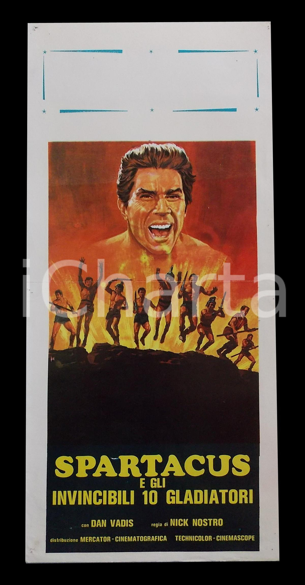 Materiale cinematografico d’epoca 1964 SPARTACUS E GLI INVINCIBILI 10 GLADIATORI Dan VADIS Manifesto PEPLUM 2 1