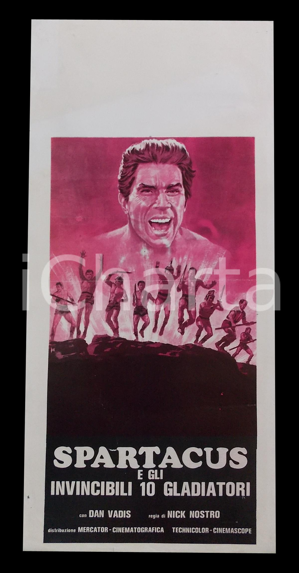 Materiale cinematografico d’epoca 1964 SPARTACUS E GLI INVINCIBILI 10 GLADIATORI Dan VADIS Manifesto PEPLUM 1 1