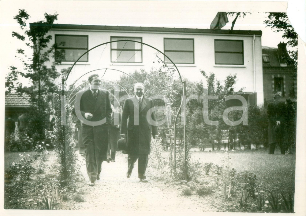 Fotografia d epoca originale 1939 GARENNECOLOMBES Bertil di SVEZIA Einar HENNINGS inaugurano casa riposo 3 1