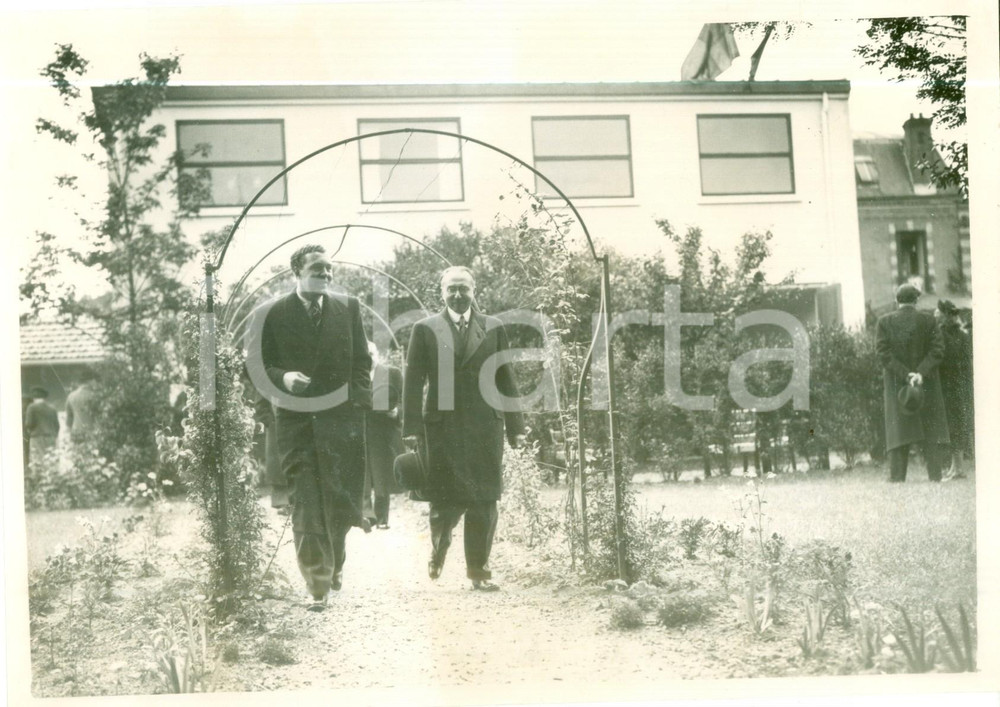 Fotografia d epoca originale 1939 GARENNECOLOMBES Bertil di SVEZIA Einar HENNINGS inaugurano casa riposo 4 1