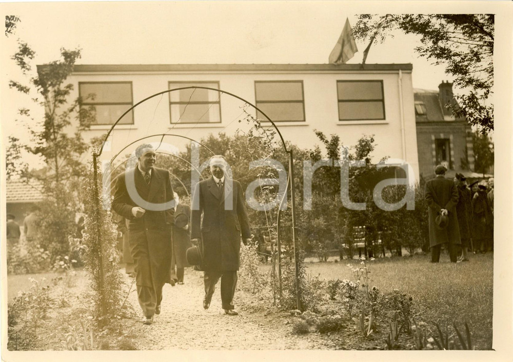 Fotografia d epoca originale 1939 GARENNECOLOMBES Bertil di SVEZIA Einar HENNINGS inaugurano casa riposo 1 1