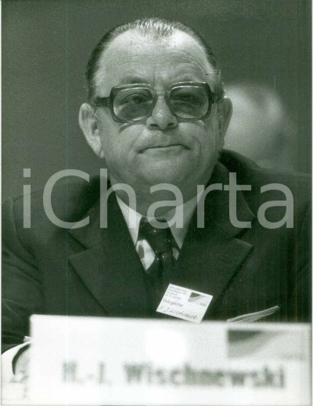 Fotografia d epoca originale 1979 BONN Politico HansJürgen WISCHNEWSKI durante una seduta Foto 2 1