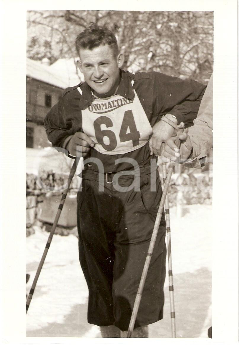 Fotografia d epoca originale 1950 ca SWITZERLAND Campionati SCI ALPINO  Fritz KOCHER Foto 10x14 5 1