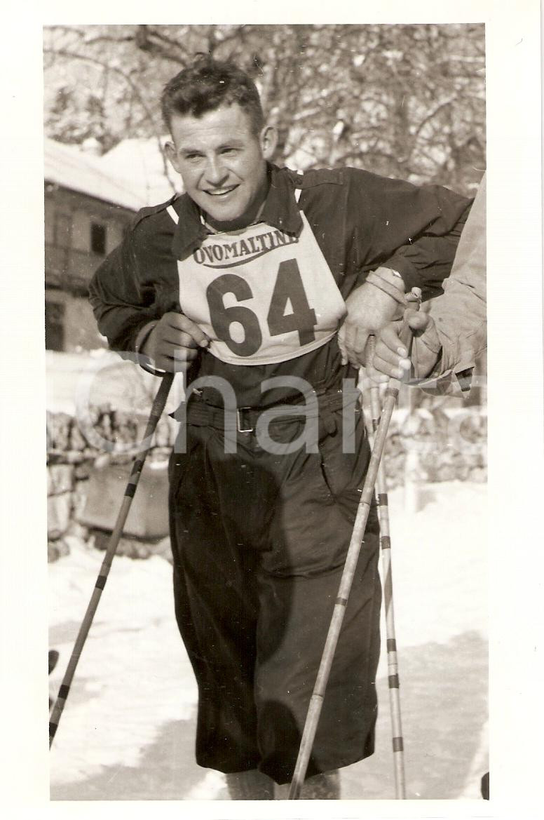 Fotografia d epoca originale 1950 ca SWITZERLAND Campionati SCI ALPINO  Fritz KOCHER Foto 10x14 4 1