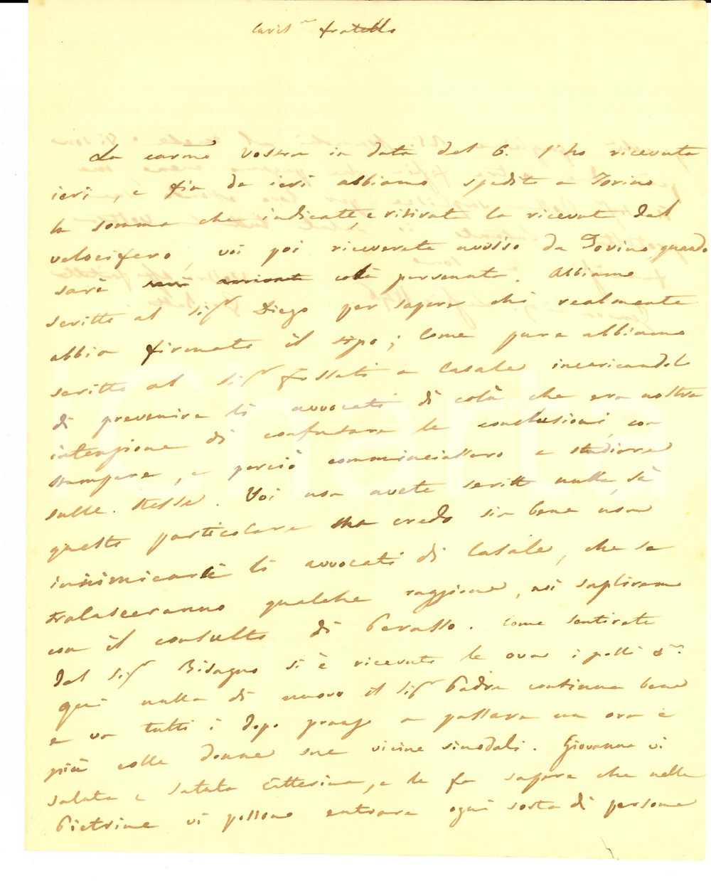 Documento originale, autentico 1846 GENOVA Giovanni Battista NEGROTTO CAMBIASO al fratello Pietro AUTOGRAFO 1