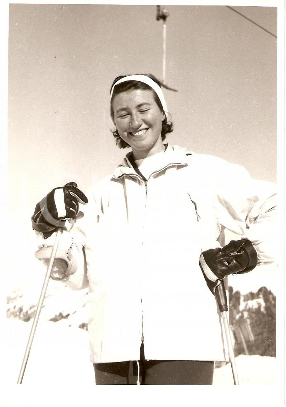 Fotografia d epoca originale 1955 ca SWITZERLAND Campionati SCI ALPINO Rosmarie REICHENBACH Allenamenti 2 1