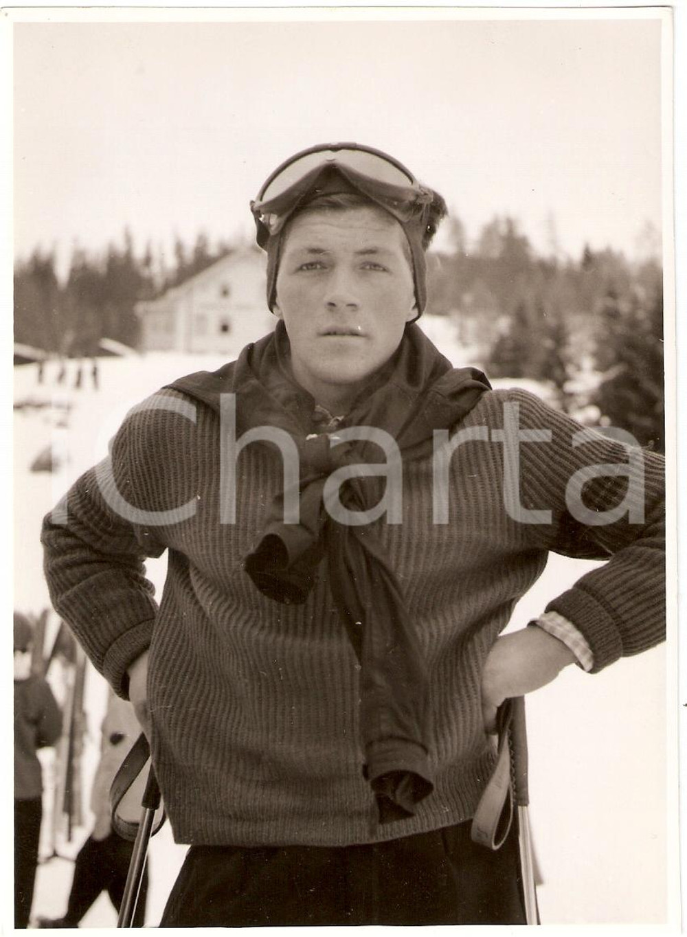 Fotografia d epoca originale 1960 ca SWITZERLAND Campionati SCI ALPINO Rupert SUTER di STOOS Foto 2 1