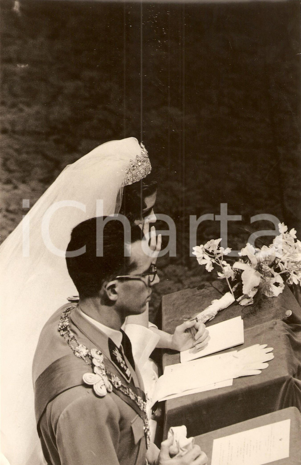 Fotografia d epoca originale 1960 BRUXELLES Re BALDOVINO e regina Fabiola sposi  Cerimonia Foto 3 1