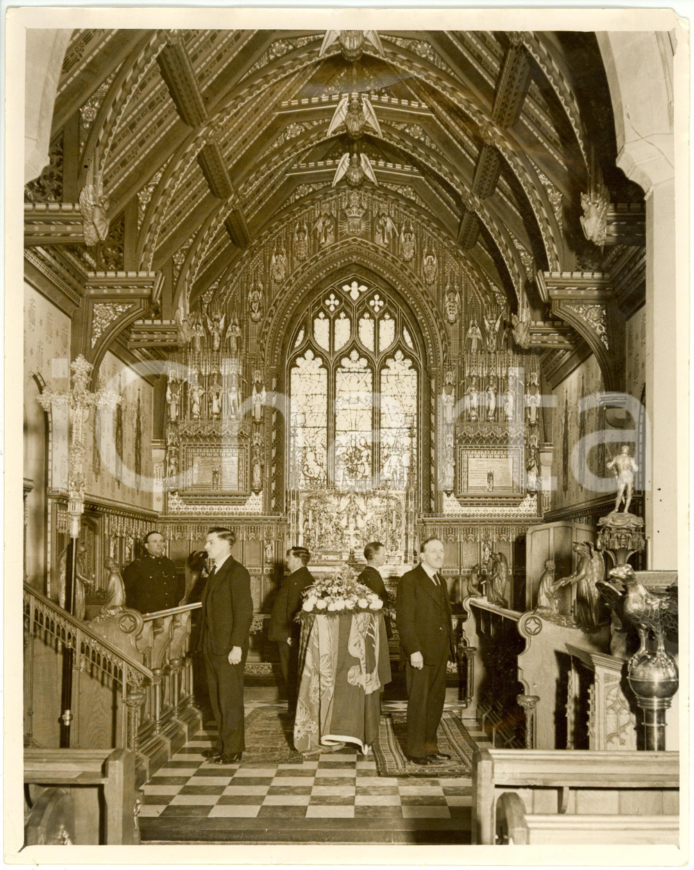 Fotografia d epoca originale 1936 SANDRINGHAM King George V lyinginstate Church SAINT MARY MAGDALENE 2 1