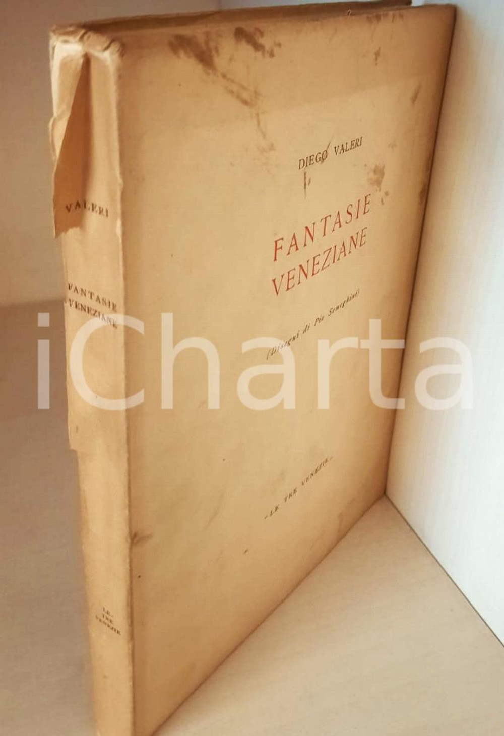 1944 Diego VALERI Fantasie veneziane - Disegni Pio SEREGHINI *Ed. Le Tre Venezie Brossura editoriale, con copertina flessibile.EDITORE: Le Tre VeneziePAGINE: 147 CONDIZIONI:POOR/danneggiato buone condizioni interne, ma copertina danneggiata da strappi al dorso e macchieFORMATO: 17x25 cm originale e autentica 1