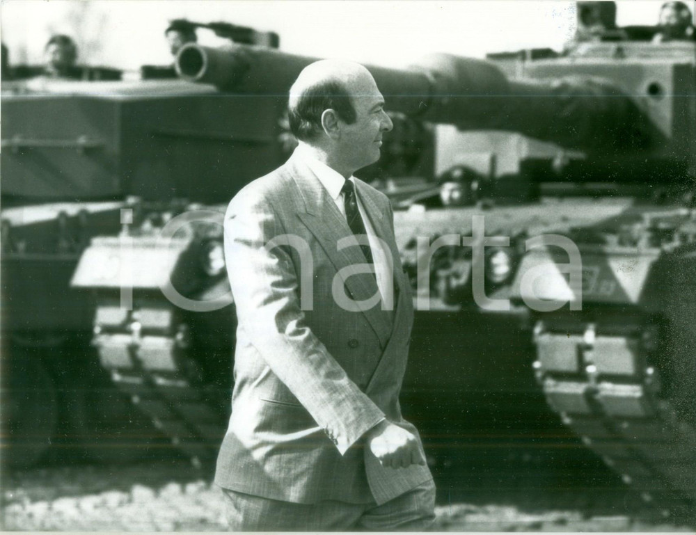 Fotografia d epoca originale 1988 MUNSTER Ministro Manfred WORNER ispeziona carri armati Fotografia 3 1