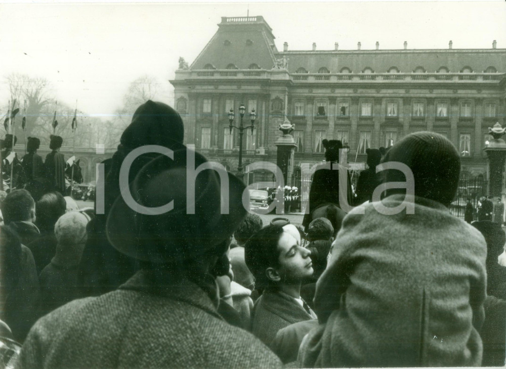 Fotografia d epoca originale 1960 BRUXELLES Corteo a cavallo per nozze Baldovino I Fabiola del BELGIO Foto 1