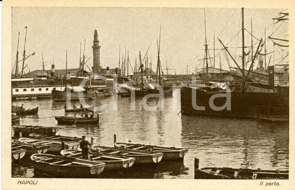 Cartolina originale da collezione 1920 ca NAPOLI - Il porto - Veduta - Cartolina postale FP NV 1