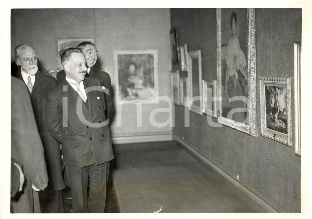 Fotografia d epoca originale 1938 PARIS Achille VILLEYDESMESERETS inaugura mostra JeanPaul LAURENS 1