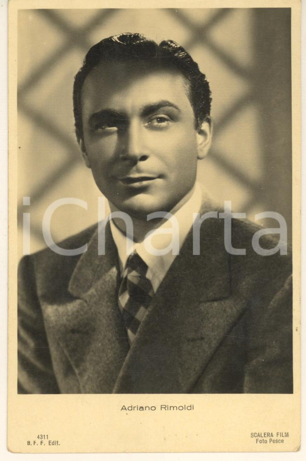 Cartolina originale da collezione 1940 ca CINEMA Attore Adriano RIMOLDI - Ritratto *Cartolina FP NV 1