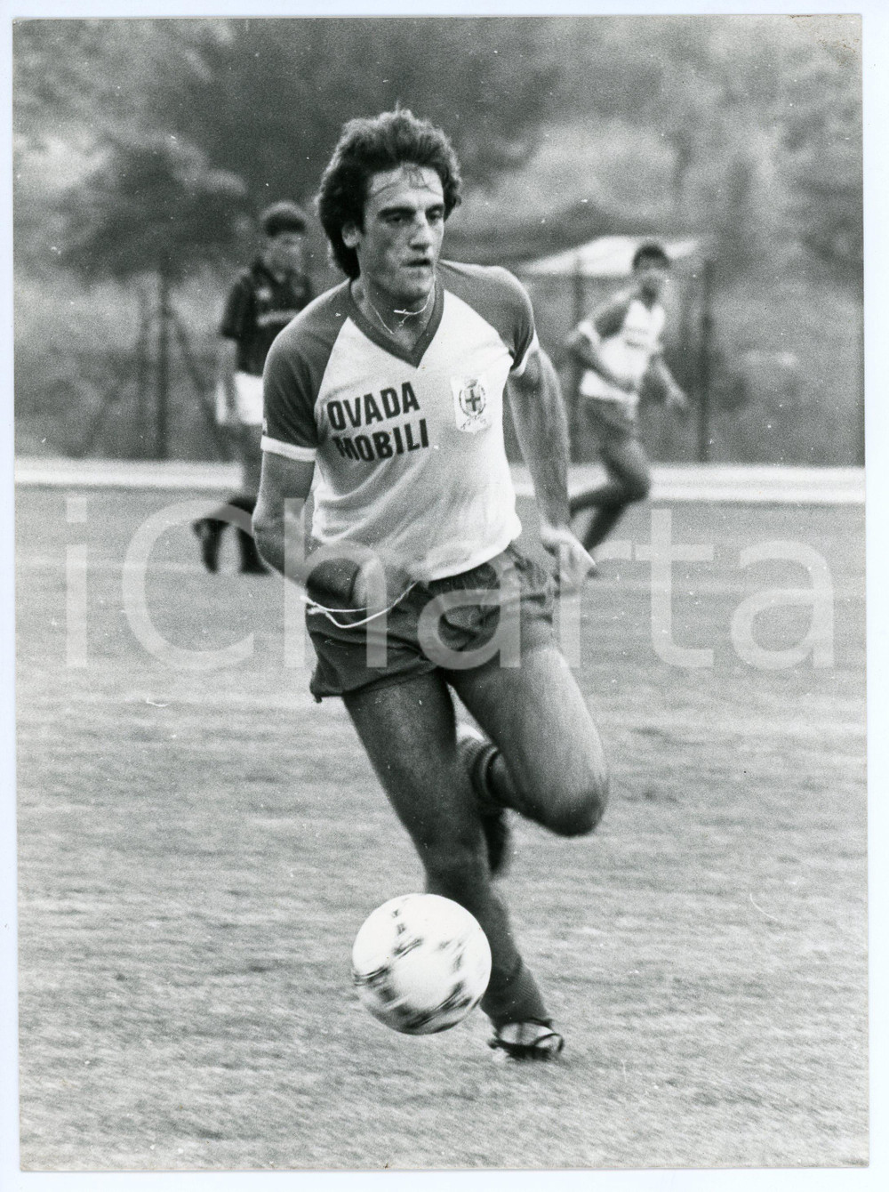 Fotografia d epoca originale 1984 CALCIO Squadra OVADA MOBILI Il Calciatore CHIAPPETTA Foto 17x24 cm 1