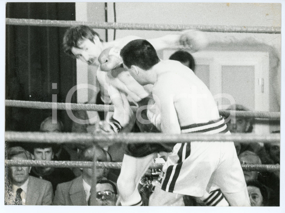 Fotografia d epoca originale 1985 CASELLA GE Incontro di pugilato  Foto BOXE 24x18 cm 1