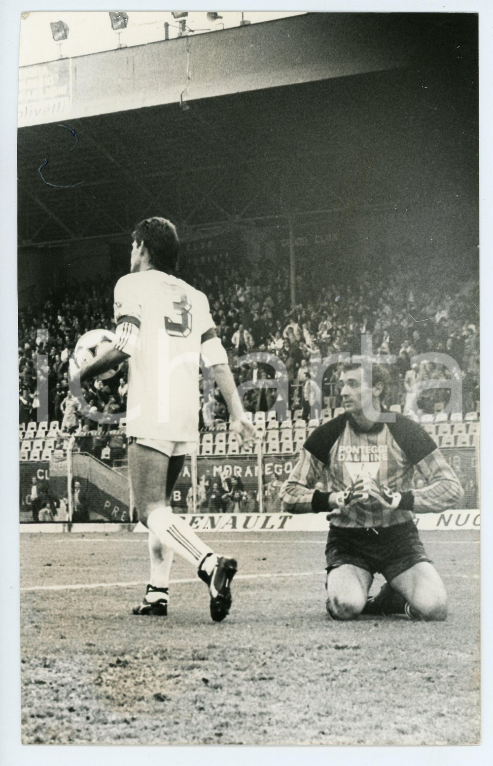 Fotografia d epoca originale 1985 CALCIO MONZA Renzo DEL MONTE durante una partita  Foto 15x23 cm 1