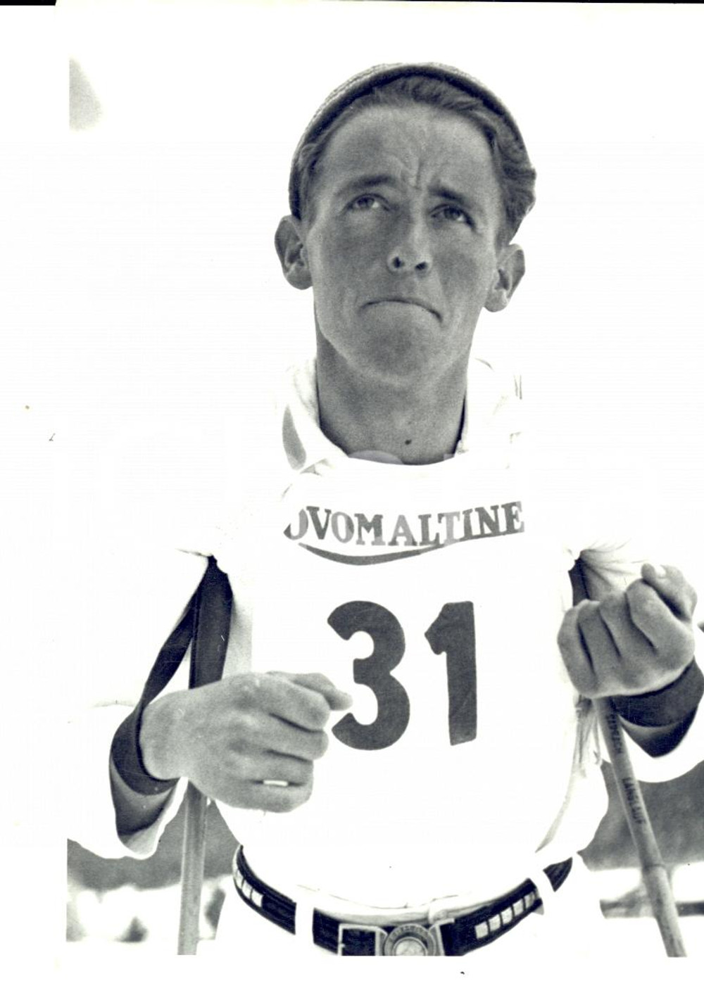Fotografia d epoca originale 1950 ca SWITZERLAND Campionati SCI ALPINO Ritratto di Alfred KRONIG Foto 10x15 1