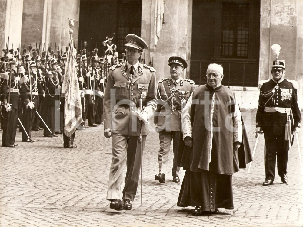 Fotografia d epoca originale 1961 CITTA  DEL VATICANO Baldovino del BELGIO Mons. NARDONE Foto 3 1