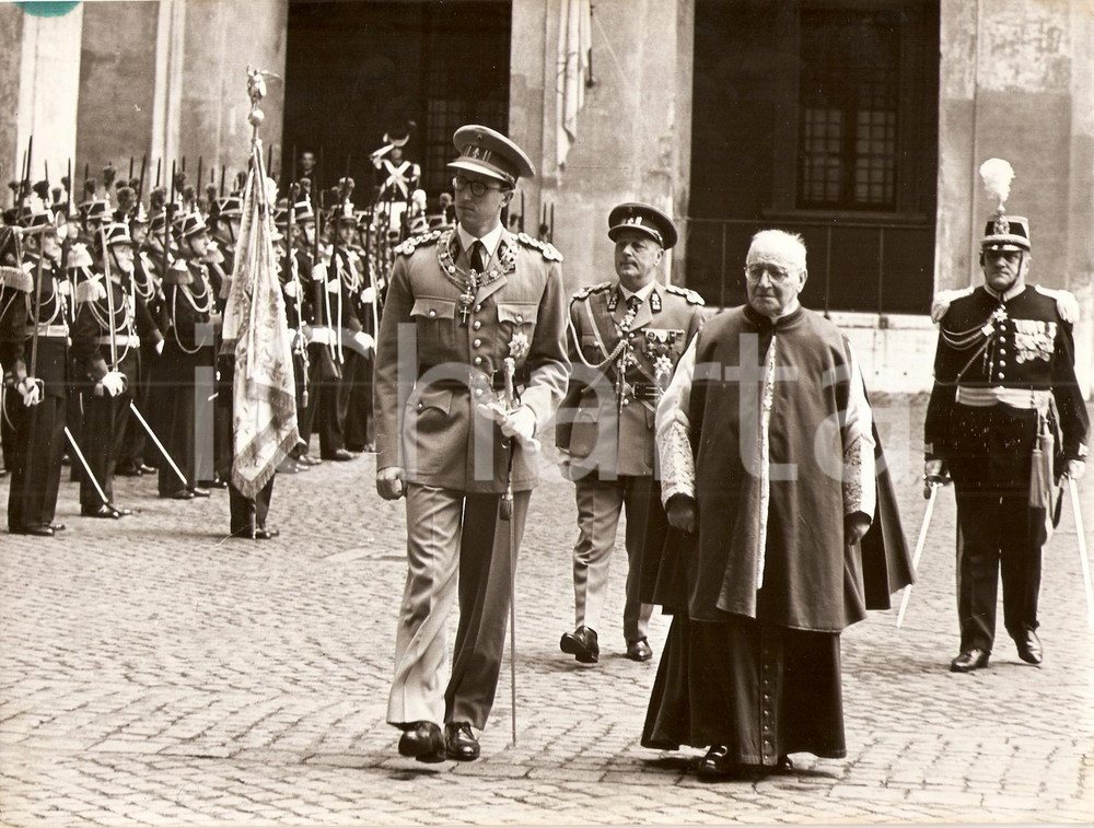 Fotografia d epoca originale 1961 CITTA  DEL VATICANO Baldovino del BELGIO Mons. NARDONE Foto 4 1