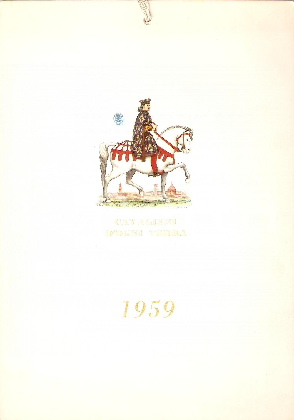 Oggetto da collezione cartaceo 1959 MILANO Casa MAMMA DOMENICA Calendario Cavalieri d ogni terra ILLUSTRATO 1