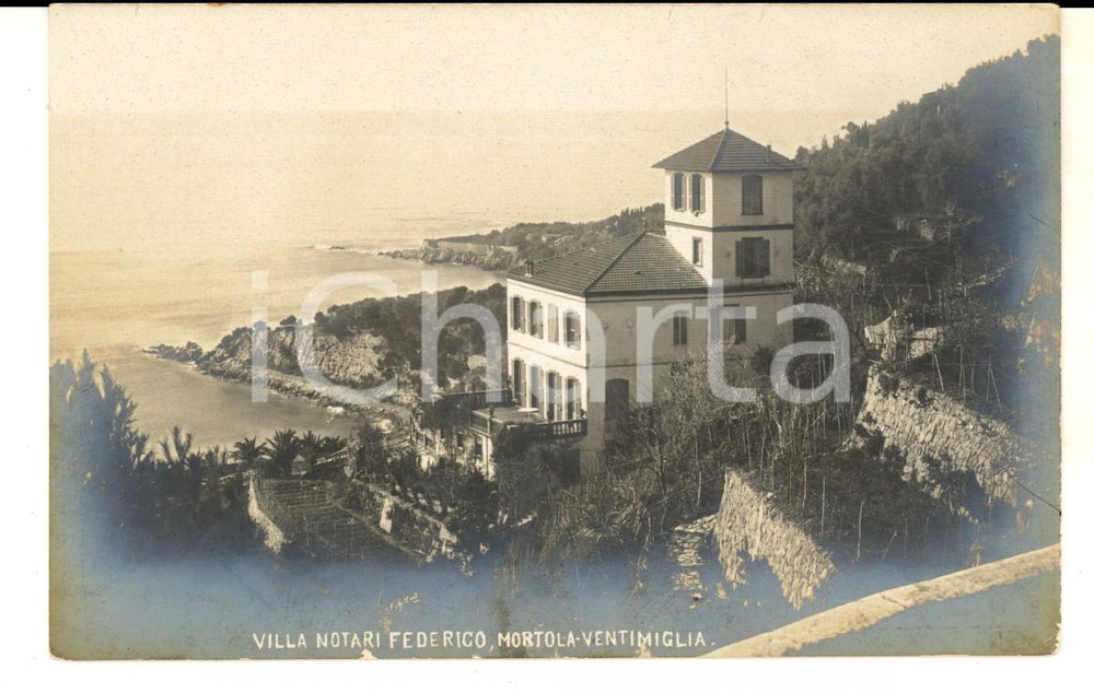 Cartolina originale da collezione 1910 ca VENTIMIGLIA MORTOLA IM Villa Federico NOTARI Cartolina FP NV 1