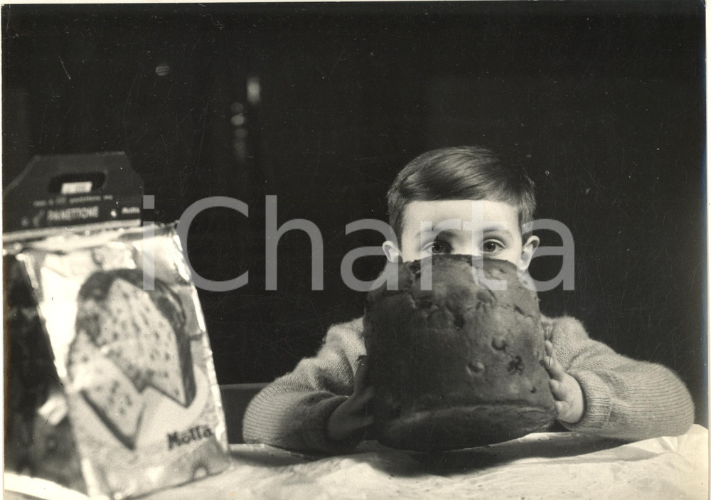 Fotografia d epoca originale 1950 ca ITALIA Panettone MOTTA  Campagna pubblicitaria con bambino Foto 11 1