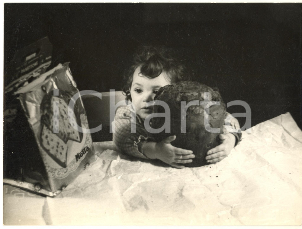 Fotografia d epoca originale 1950 ca ITALIA Panettone MOTTA  Campagna pubblicitaria con bambina Foto 13 1