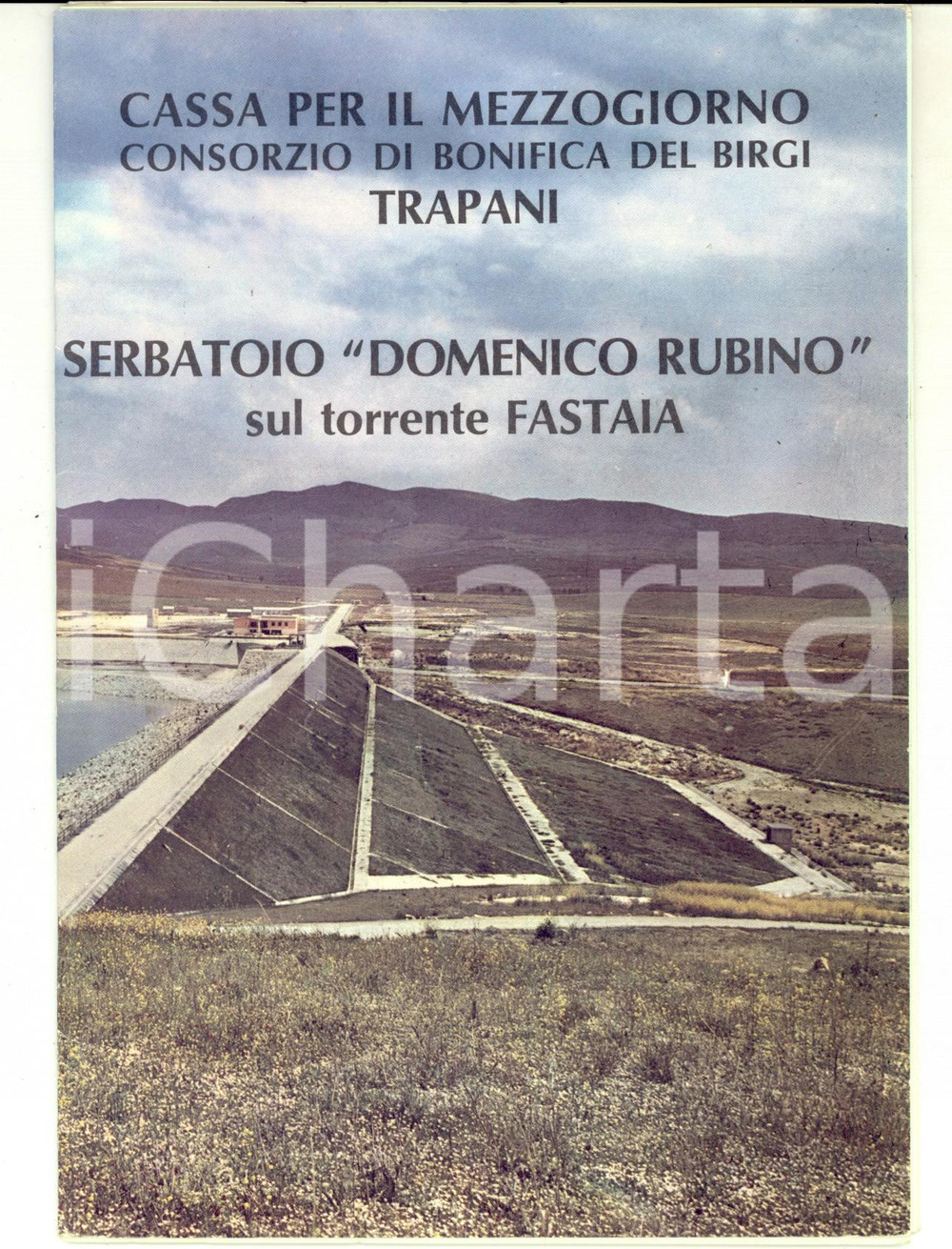 Materiale pubblicitario d’epoca 1960 ca TRAPANI Serbatoio DOMENICO RUBINO sul torrente FASTAIA Pieghevole 1