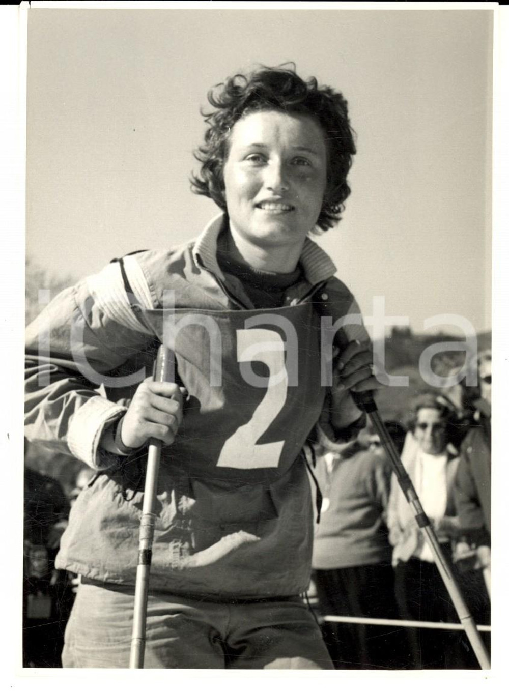 Fotografia d epoca originale 1950 ca SWITZERLAND Campionati SCI ALPINO  Vreni WIDMER Foto 1