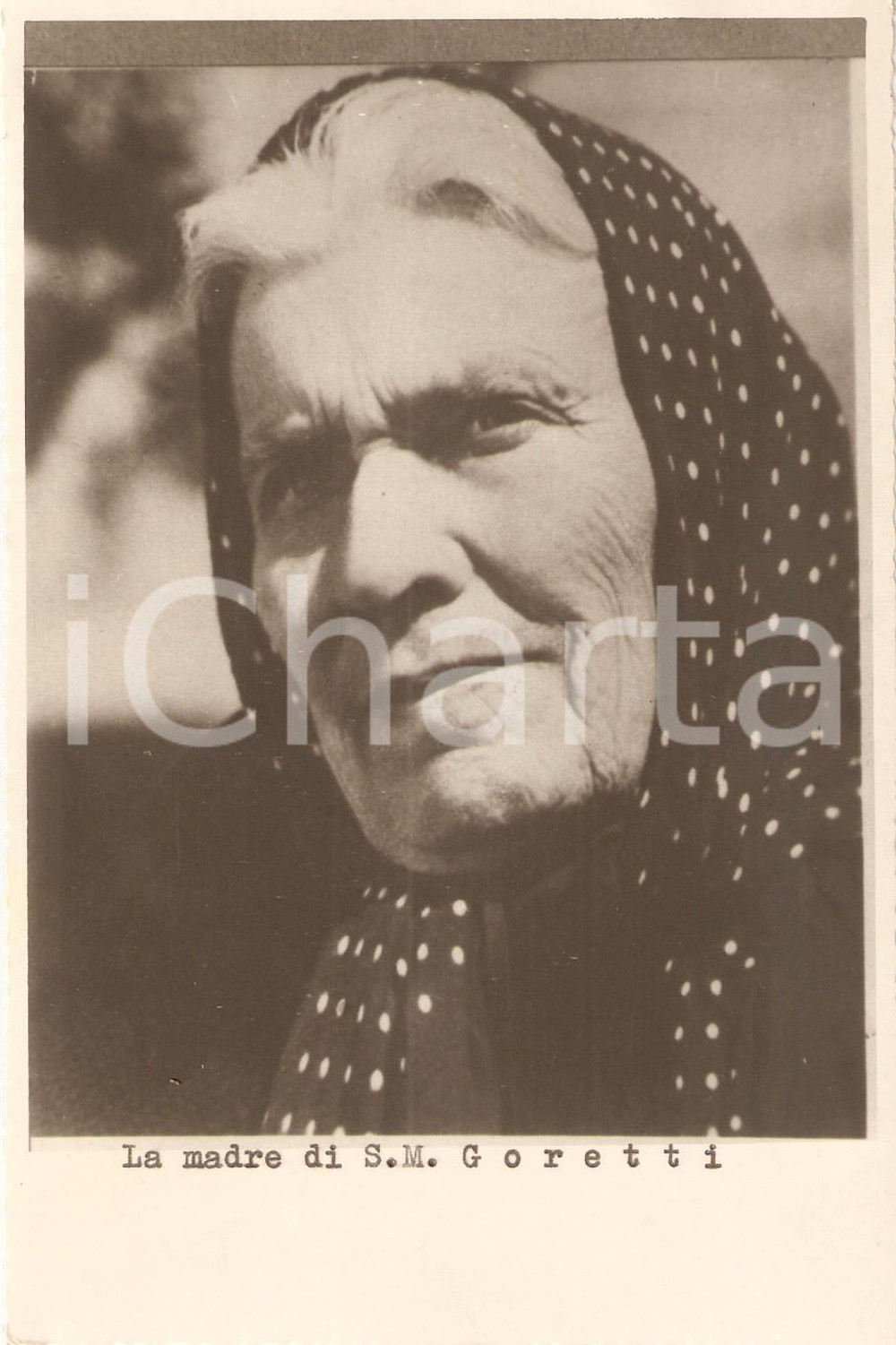 Fotografia d epoca originale 1950 ca NETTUNO RM Assunta CARLINI madre di Santa Maria GORETTI Foto VENTRESCA 1