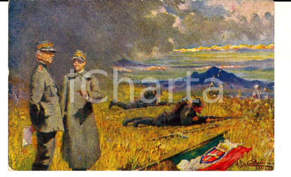 1916 IRREDENTISMO Il termine sacro ^Cartolina ILLUSTRATA Società DANTE ALIGHIERI  CONDIZIONI: FAIR   originale e autentica 1