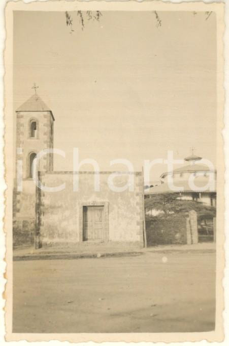 Fotografia d epoca originale 1936 AOI HARAR ETIOPIA Veduta con una chiesa Fotografia 6x8 cm 1