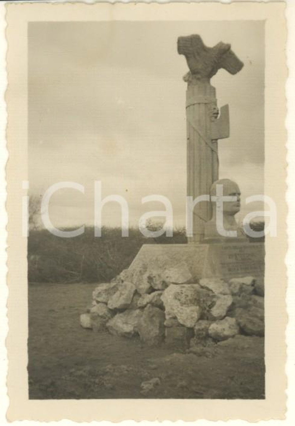 Fotografia d epoca originale 1935 AOI OGADEN ETIOPIA Cippo fascista eretto dai fanti PELORITANA Foto 6x8 1 1