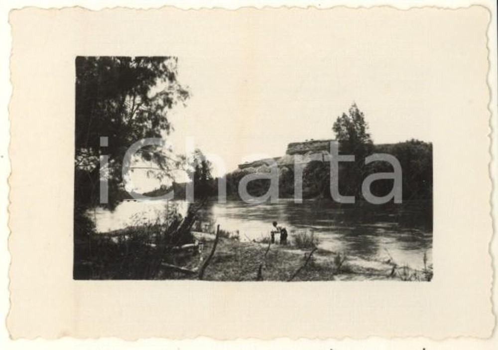1936 AOI SOMALIA Veduta del fiume UEBI SCEBELI *Foto ANIMATA 8x6 cm Fotografia originale d'epoca, con didascalia manoscritta al verso. CONDIZIONI:GOOD/buonoFORMATO: 8x6 cm originale e autentica 1