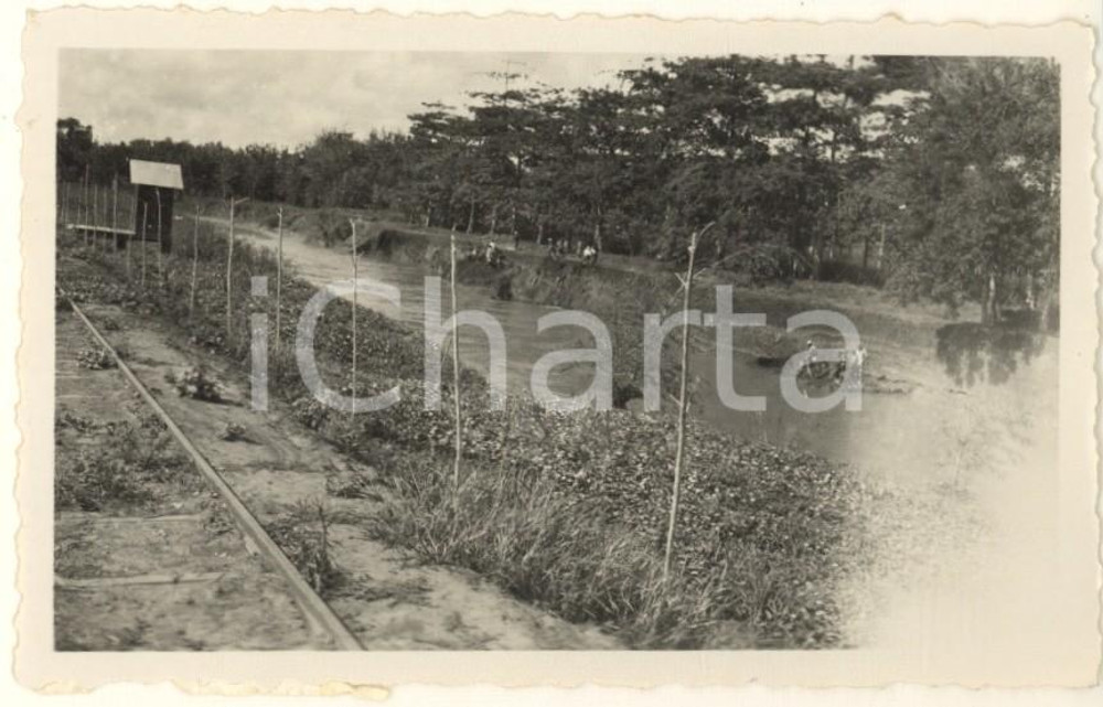 Fotografia d epoca originale 1936 AOI VILLABRUZZI SOMALIA Indigeni al lavoro  Uebi Scebeli Foto 9x6 cm 1